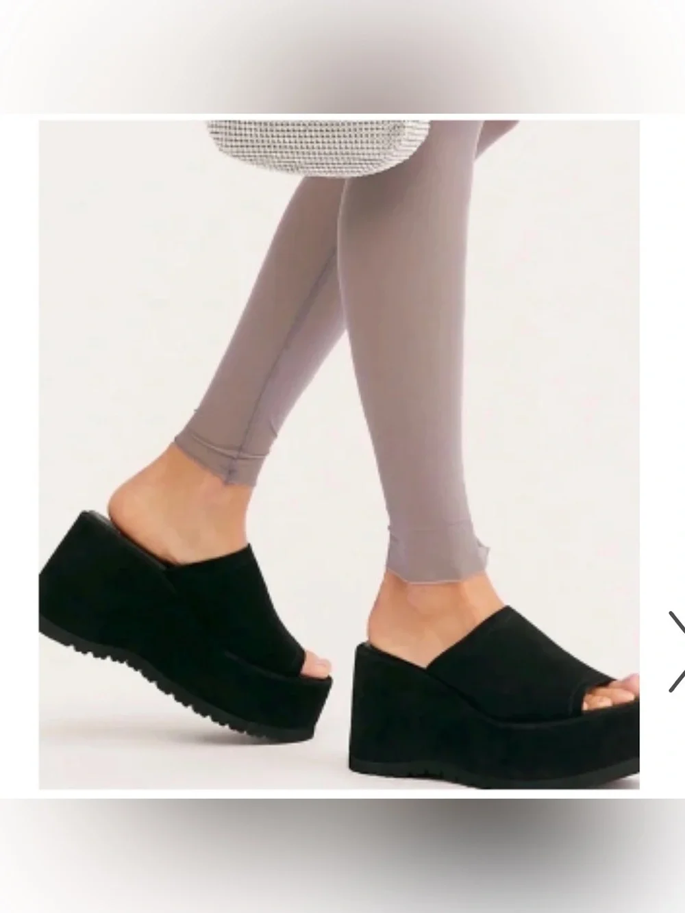 Free People avery black suede platform wedge 39/9 - NEVER WORN